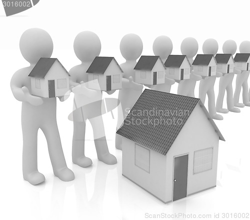 Image of 3d mans and houses 