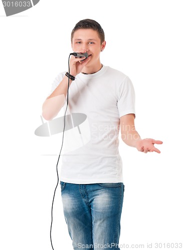 Image of Young man with microphone