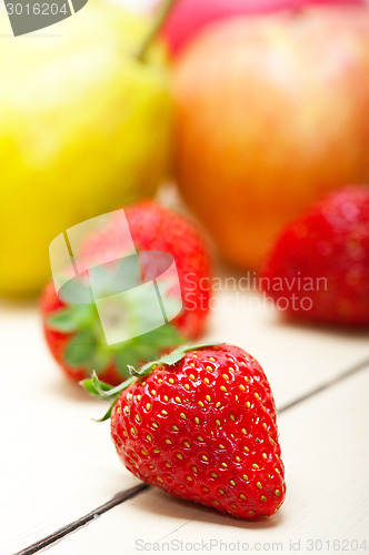 Image of fresh fruits apples pears and strawberrys