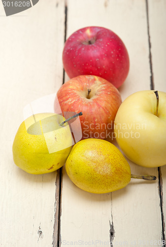 Image of fresh fruits apples and  pears