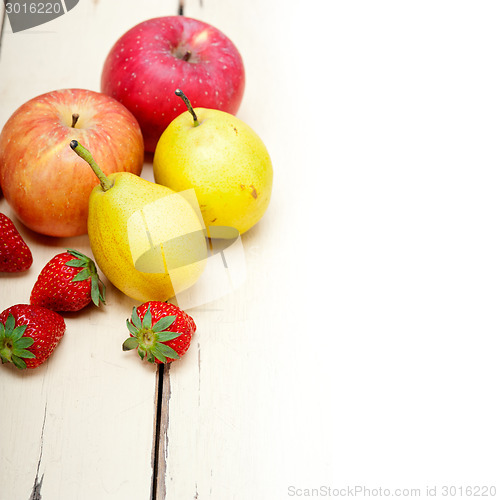 Image of fresh fruits apples pears and strawberrys