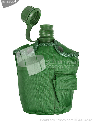 Image of Army water canteen isolated