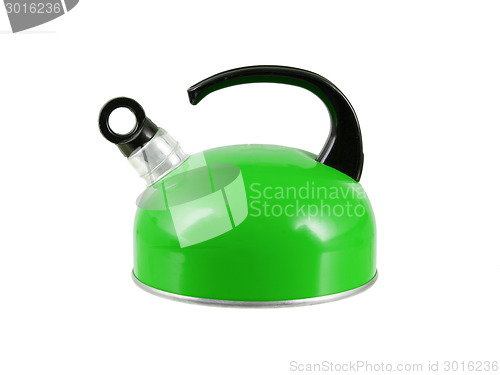 Image of Green kettle isolated