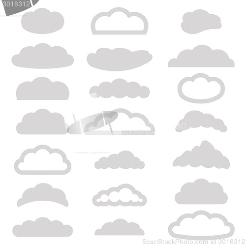 Image of set of clouds icons