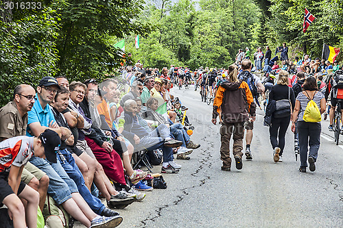 Image of Crowd of Fans on the Roads of Le Tour de France