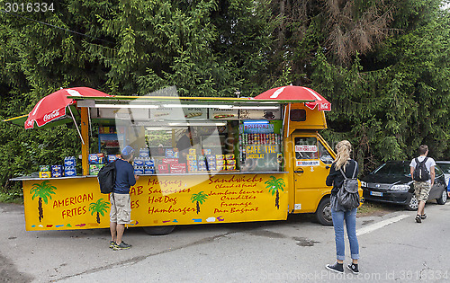 Image of Kiosk on the Roadside- Tour de France 2014