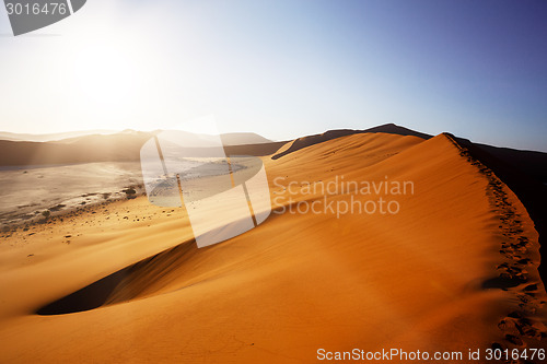 Image of beautiful landscape of Hidden Vlei in Namib desert 