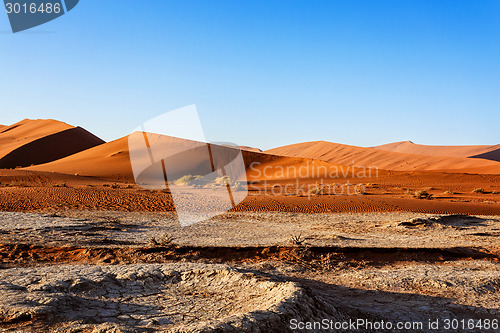 Image of beautiful landscape of Hidden Vlei in Namib desert 