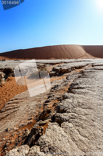 Image of beautiful landscape of Hidden Vlei in Namib desert 