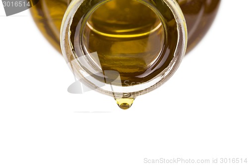 Image of Oil drop on a bottle. 