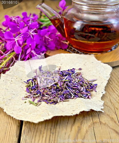 Image of Fireweed dry with teapot on board
