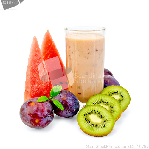 Image of Milkshake with plums and watermelon