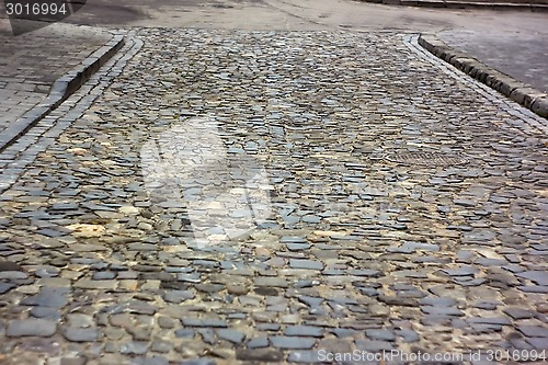 Image of Old cobbled road in Lviv, Ukraine