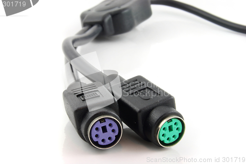 Image of Computer connection cables  - focus on the front connectors
