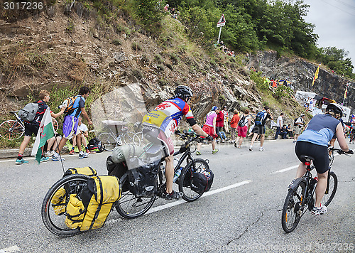 Image of Amateur Cyclists on the Roads of Le Tour de France