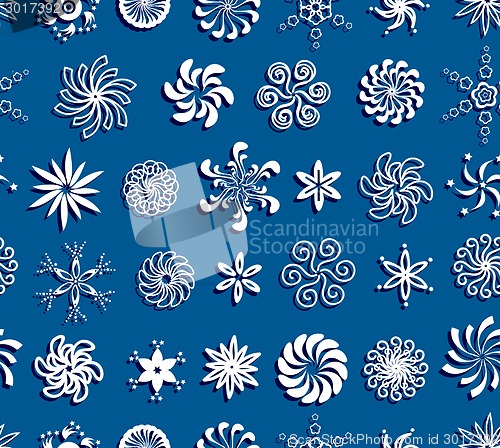 Image of snowflakes seamless pattern