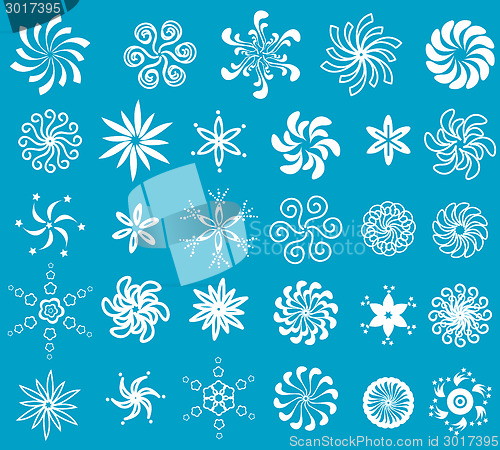 Image of snowflakes set