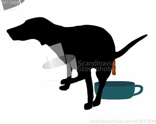 Image of Well trained dog using the toilet for dogs
