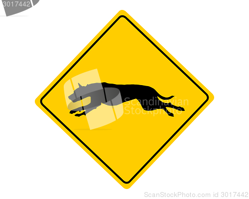 Image of Dog warning sign