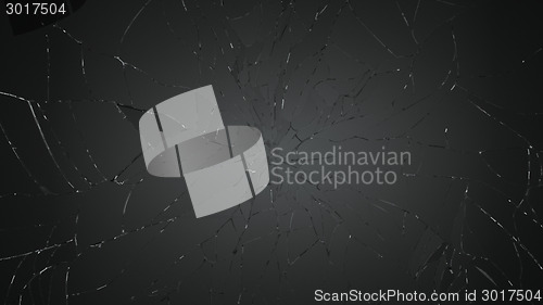 Image of Many pieces of Shattered glass on black