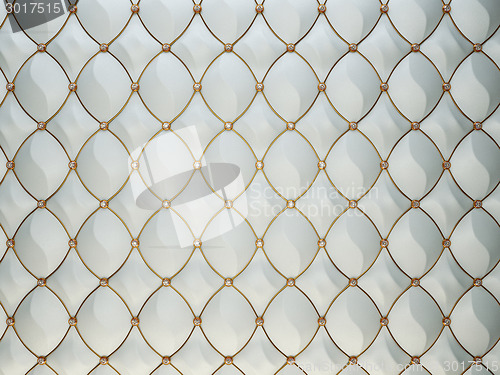 Image of Luxury grey leather background with diamonds and golden wire