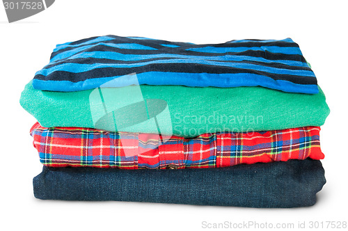 Image of Stack Of Four Types Of Clothes