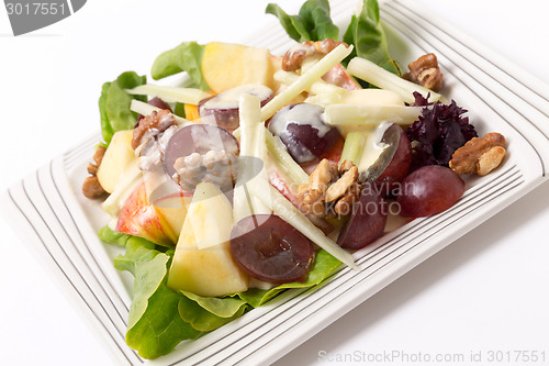 Image of Waldorf salad over white