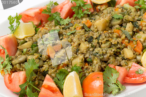 Image of Freekeh vegetable pilaf macro