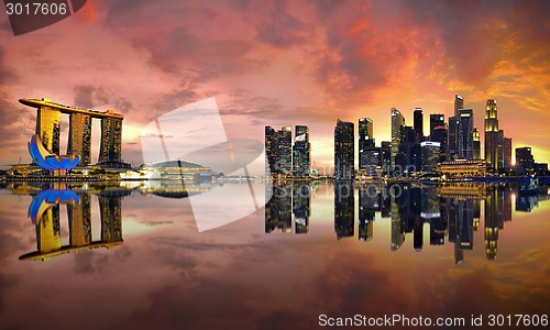 Image of Singapore Skyline at sunset