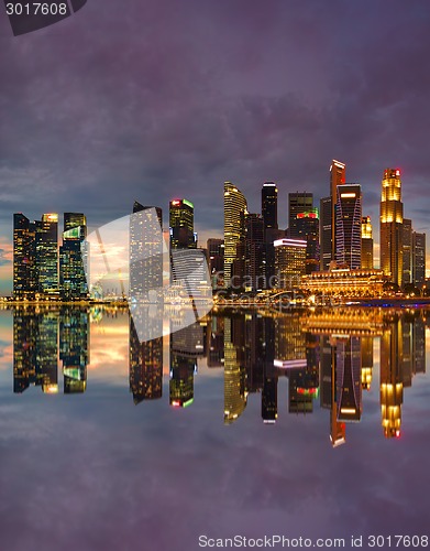 Image of Singapore Skyline at sunset