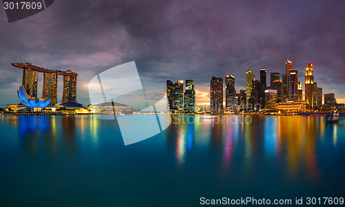 Image of Singapore Skyline at sunset