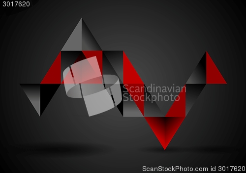 Image of Abstract dark triangles infographics vector design