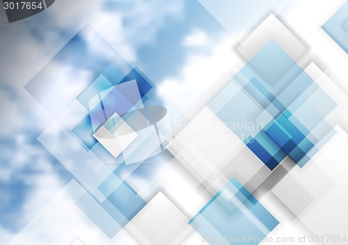 Image of Tech vector background with clouds