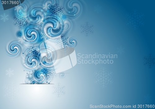 Image of Abstract blue Christmas vector background