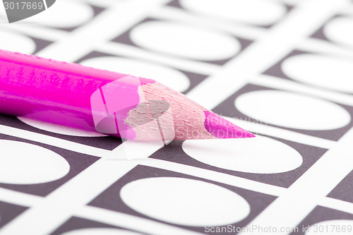 Image of Pink pencil used for voting