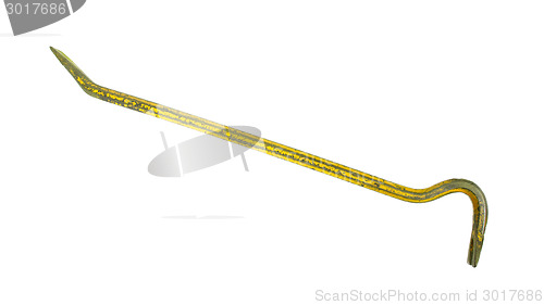 Image of Old yellow crowbar