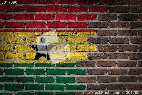 Image of Brick wall texture with flag