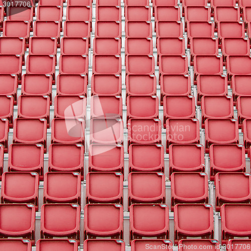 Image of Red seat in sport stadium