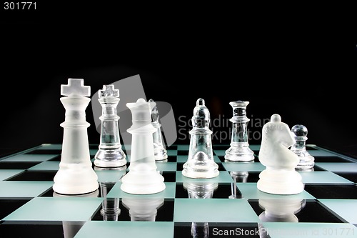 Image of Chess Pieces on a glass board