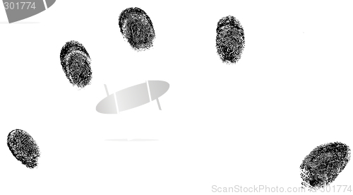 Image of 5 fingertip prints