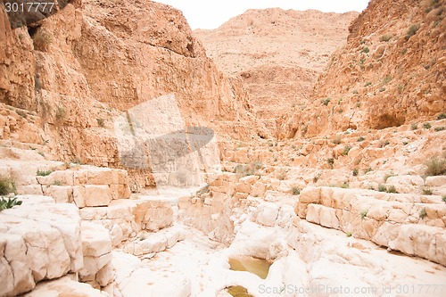 Image of Adventure travel in stone desert of Middle East