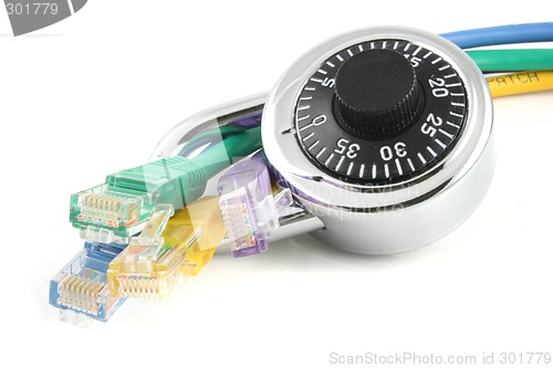 Image of Combination Lock with network cables