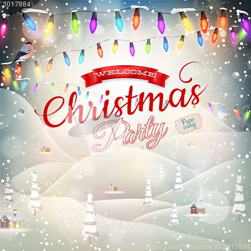 Image of Christmas landscape Poster. EPS 10