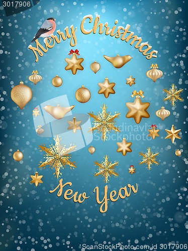 Image of Christmas blue light background. EPS 10