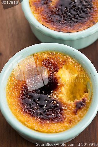 Image of French dessert - cream brulee, burnt cream 