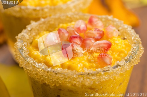 Image of pumpkin pudding with tapioca pearls