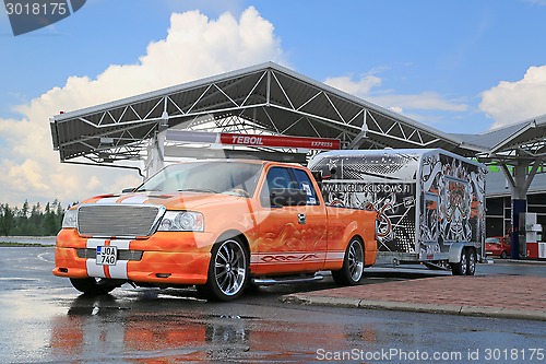 Image of Customized Ford F150 Pick Up Truck and Trailer