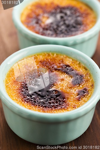 Image of French dessert - cream brulee, burnt cream 