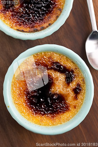 Image of French dessert - cream brulee, burnt cream 