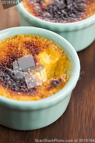 Image of French dessert - cream brulee, burnt cream 